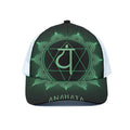 Anahata Chakra Symbol Print White Mesh Trucker Hat