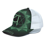 Anahata Chakra Symbol Print White Mesh Trucker Cap