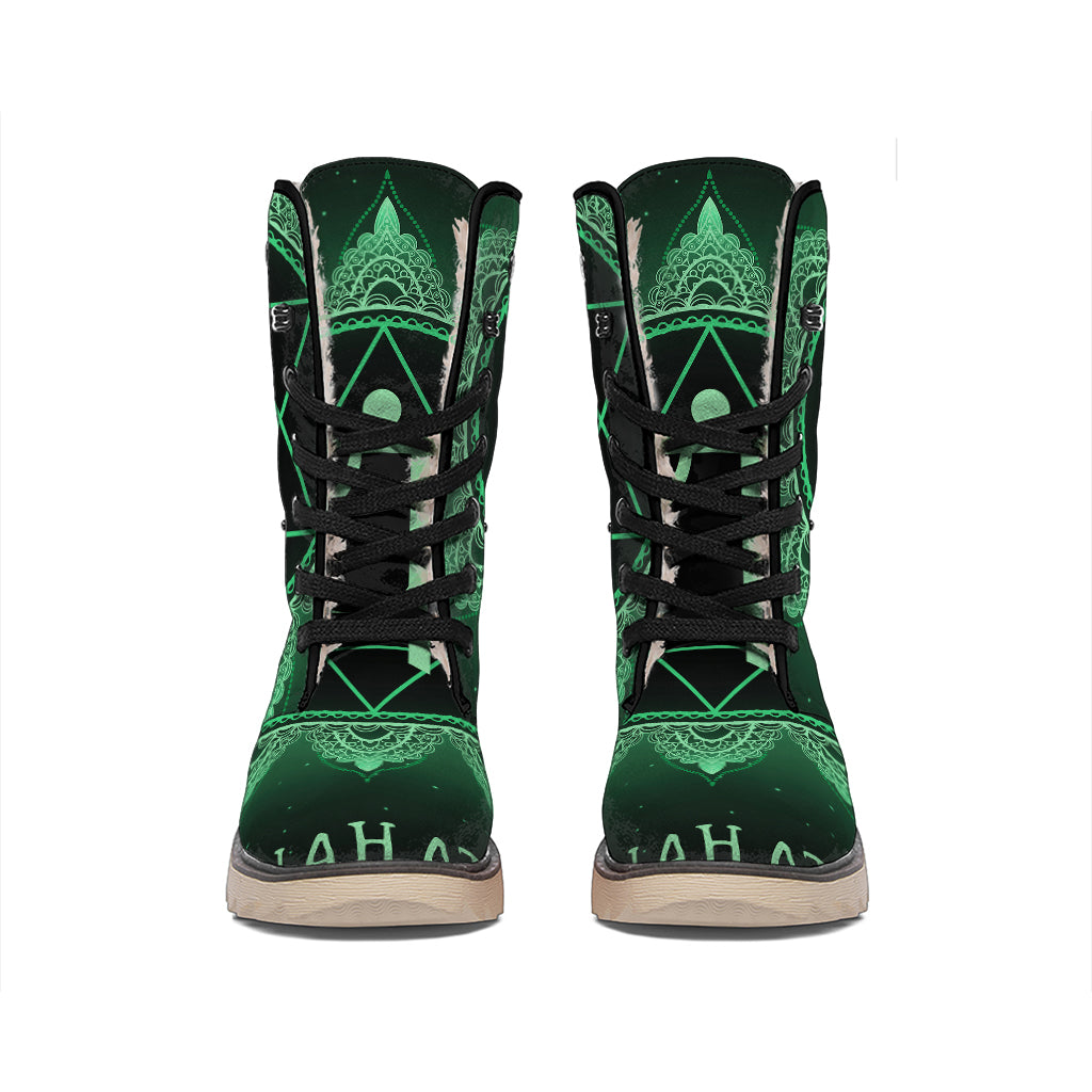 Anahata Chakra Symbol Print Winter Boots