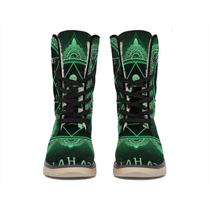 Anahata Chakra Symbol Print Winter Boots