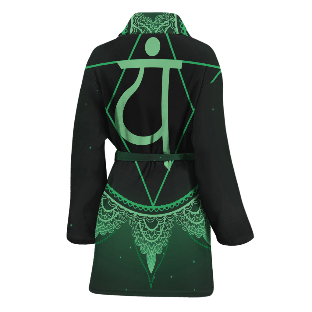 Anahata Chakra Symbol Print Women's Bathrobe