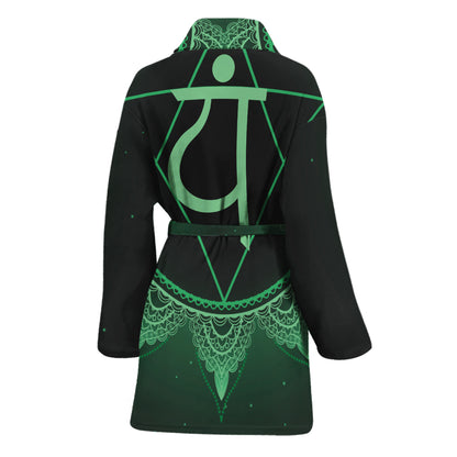Anahata Chakra Symbol Print Women's Bathrobe