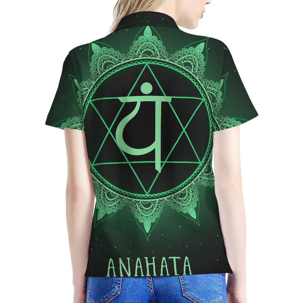 Anahata Chakra Symbol Print Women's Polo Shirt