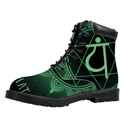 Anahata Chakra Symbol Print Work Boots