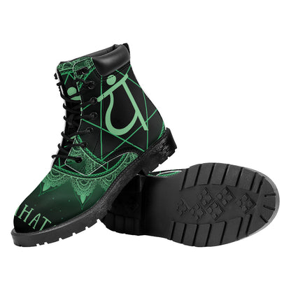 Anahata Chakra Symbol Print Work Boots