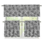 Ancient Aztec Tribal Pattern Print 3 Piece Kitchen Curtains