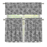 Ancient Aztec Tribal Pattern Print 3 Piece Kitchen Curtains
