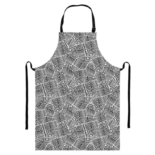 Ancient Aztec Tribal Pattern Print Bib Apron With Pocket