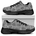 Ancient Aztec Tribal Pattern Print Black Chunky Shoes