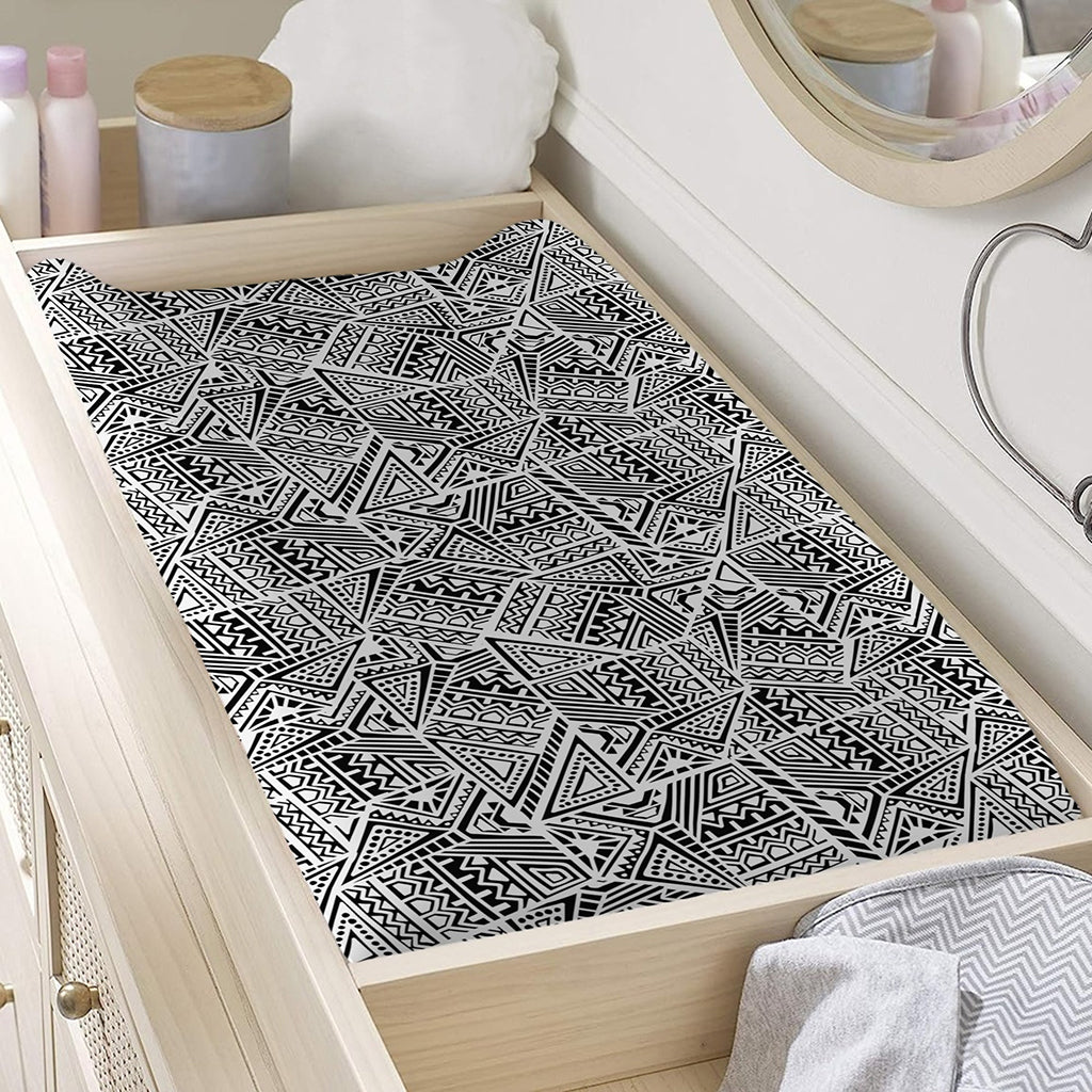 Ancient Aztec Tribal Pattern Print Changing Pad Cover
