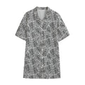Ancient Aztec Tribal Pattern Print Cotton Hawaiian Shirt