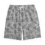 Ancient Aztec Tribal Pattern Print Cotton Shorts