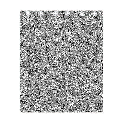 Ancient Aztec Tribal Pattern Print Curtain