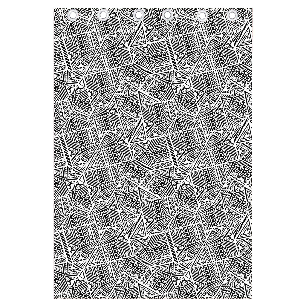 Ancient Aztec Tribal Pattern Print Curtain
