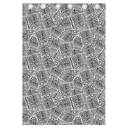 Ancient Aztec Tribal Pattern Print Curtain