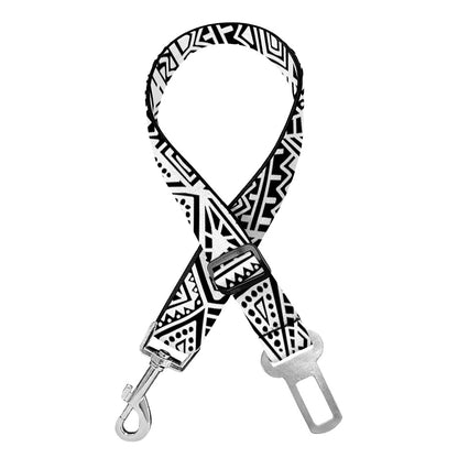 Ancient Aztec Tribal Pattern Print Dog Seat Belt
