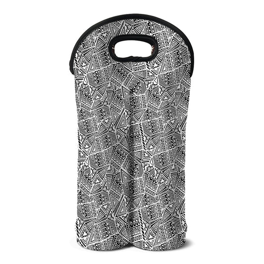 Ancient Aztec Tribal Pattern Print Double Neoprene Wine Tote