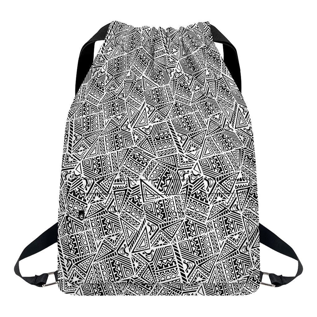 Ancient Aztec Tribal Pattern Print Drawstring Backpack