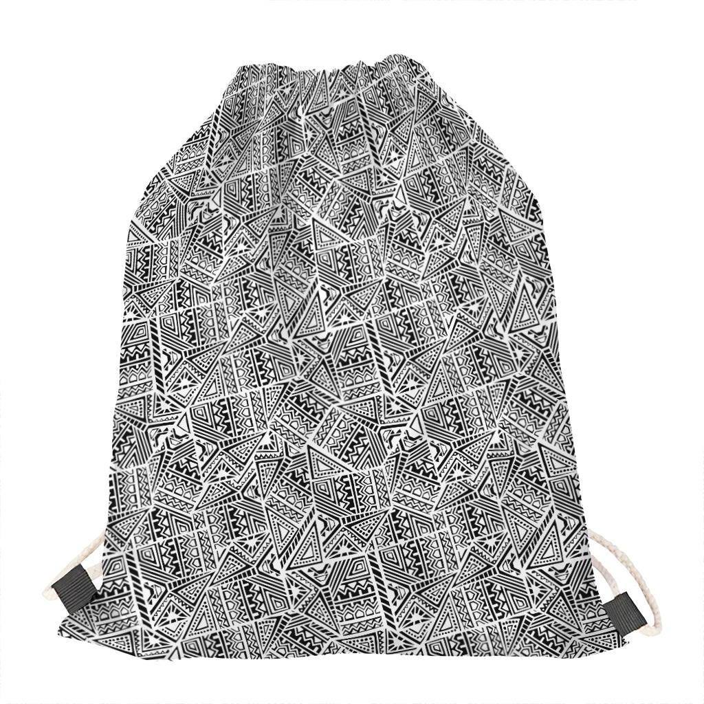 Ancient Aztec Tribal Pattern Print Drawstring Bag