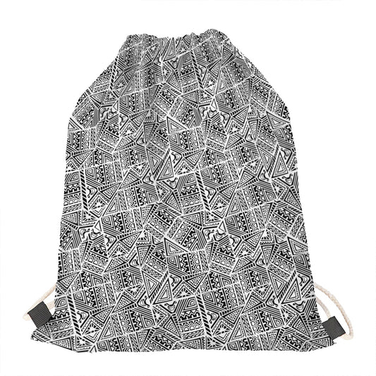 Ancient Aztec Tribal Pattern Print Drawstring Bag