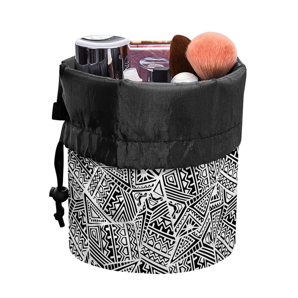 Ancient Aztec Tribal Pattern Print Drawstring Makeup Bag