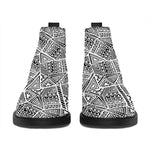 Ancient Aztec Tribal Pattern Print Flat Ankle Boots