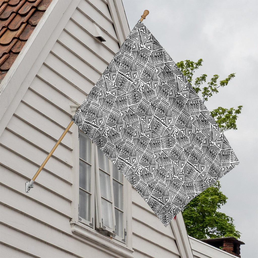 Ancient Aztec Tribal Pattern Print House Flag