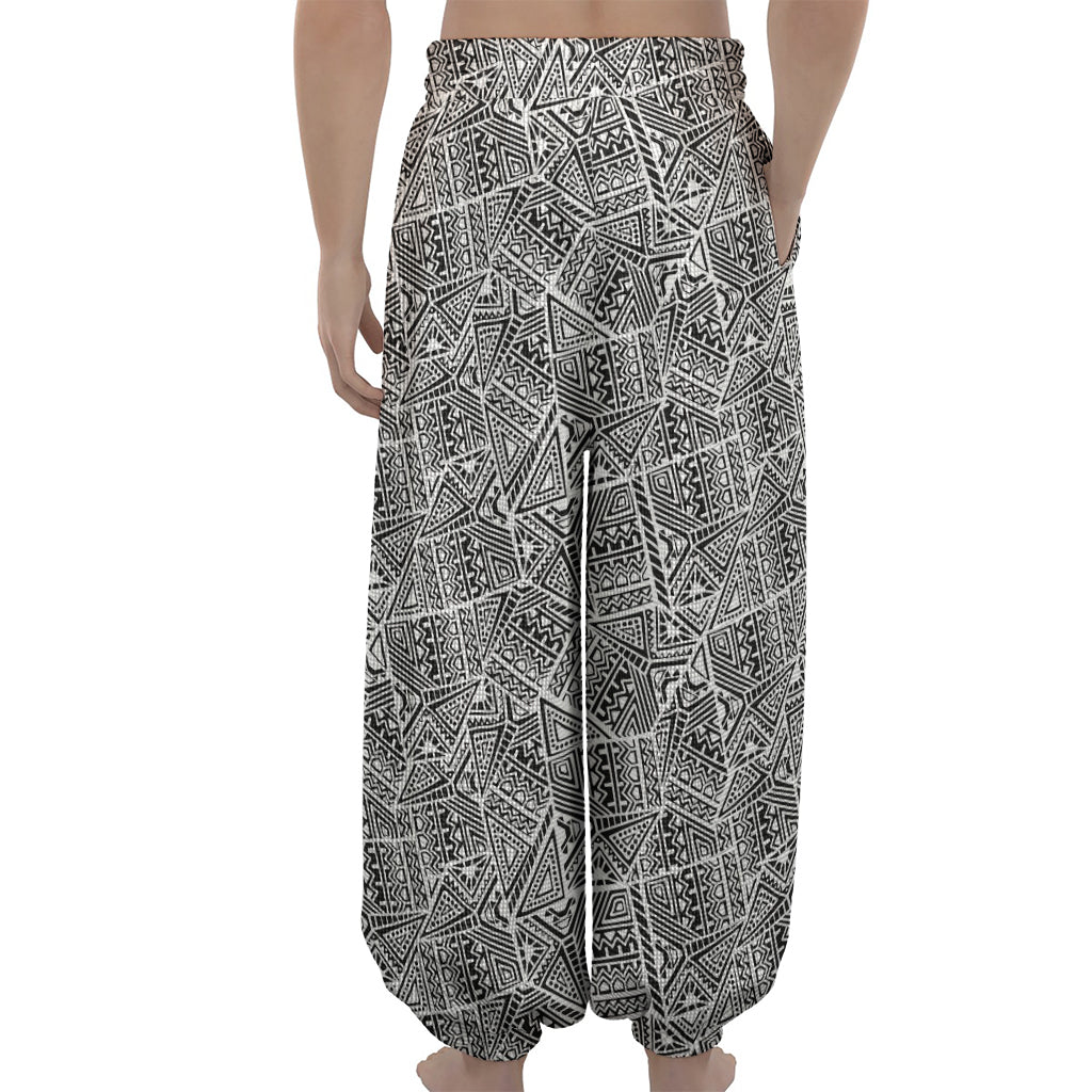 Ancient Aztec Tribal Pattern Print Lantern Pants