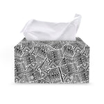 Ancient Aztec Tribal Pattern Print Leather Tissue Box Cover