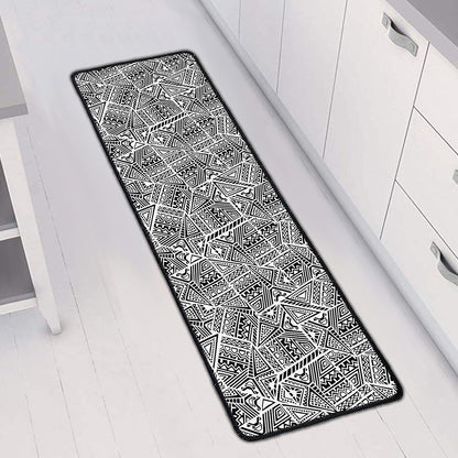 Ancient Aztec Tribal Pattern Print Long Kitchen Mat