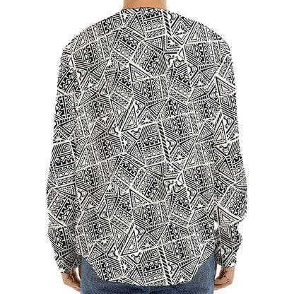 Ancient Aztec Tribal Pattern Print Long Sleeve Baseball Jersey