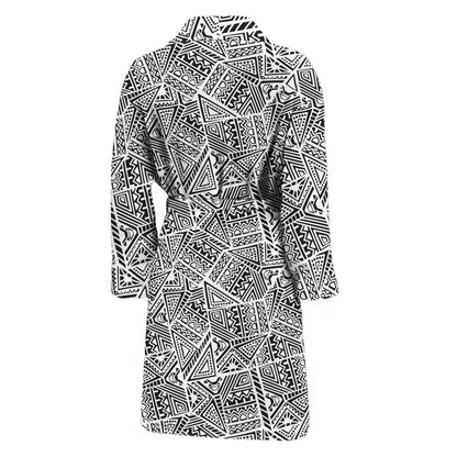 Ancient Aztec Tribal Pattern Print Men's Bathrobe