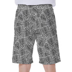 Ancient Aztec Tribal Pattern Print Men's Beach Shorts