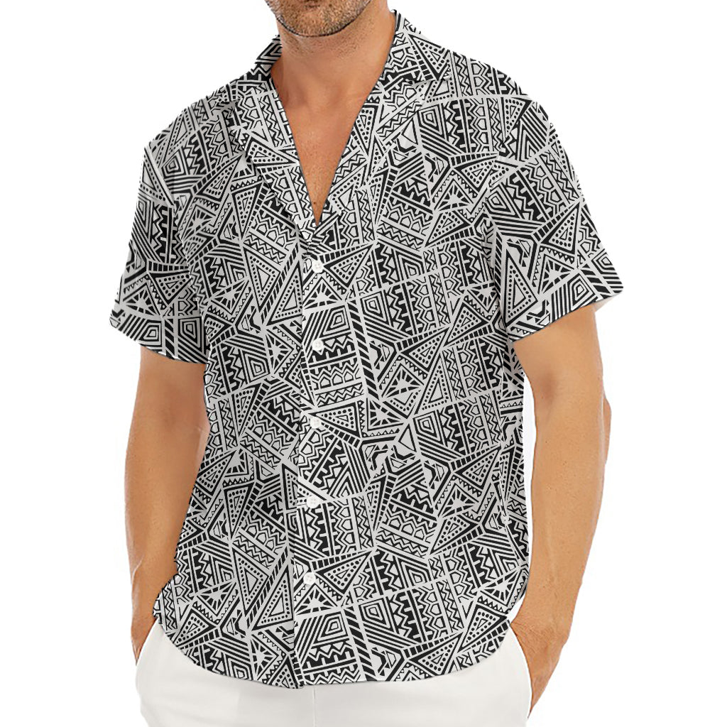 Ancient Aztec Tribal Pattern Print Men's Deep V-Neck Shirt