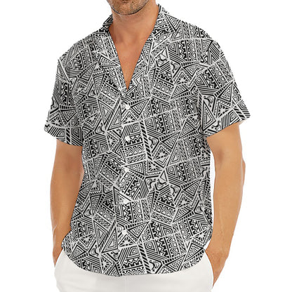 Ancient Aztec Tribal Pattern Print Men's Deep V-Neck Shirt