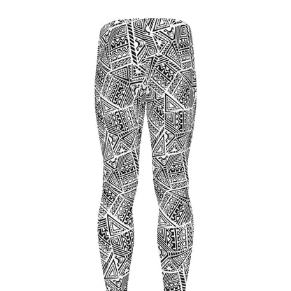 Ancient Aztec Tribal Pattern Print Men's leggings