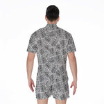 Ancient Aztec Tribal Pattern Print Men's Rompers