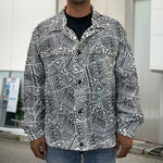 Ancient Aztec Tribal Pattern Print Men's Shirt Jacket