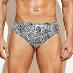 Ancient Aztec Tribal Pattern Print Men's Swim Briefs