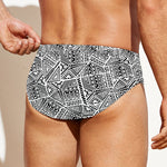 Ancient Aztec Tribal Pattern Print Men's Swim Briefs