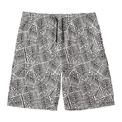 Ancient Aztec Tribal Pattern Print Men's Swim Trunks
