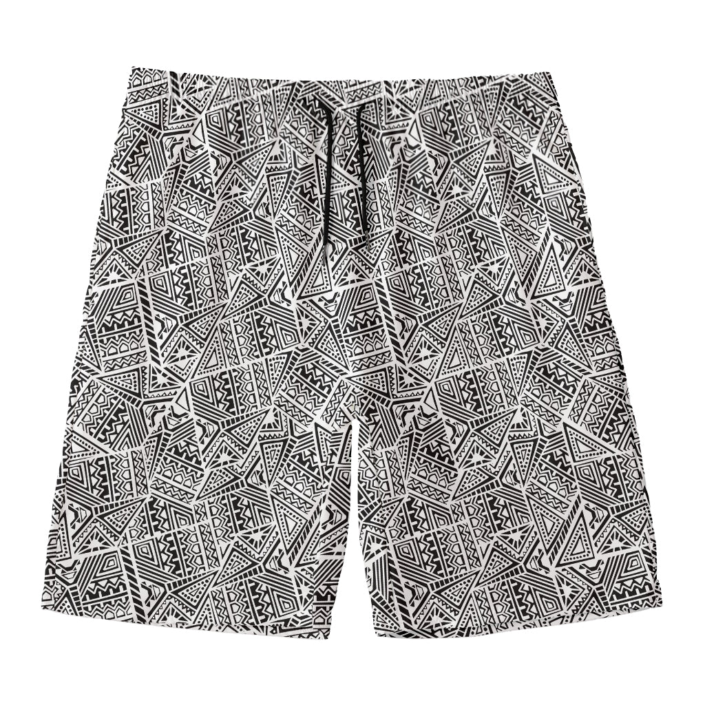 Ancient Aztec Tribal Pattern Print Men's Swim Trunks