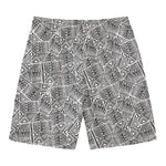 Ancient Aztec Tribal Pattern Print Men's Swim Trunks