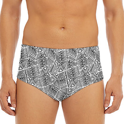 Ancient Aztec Tribal Pattern Print Men's Triangle Swim Briefs