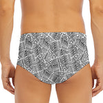 Ancient Aztec Tribal Pattern Print Men's Triangle Swim Briefs