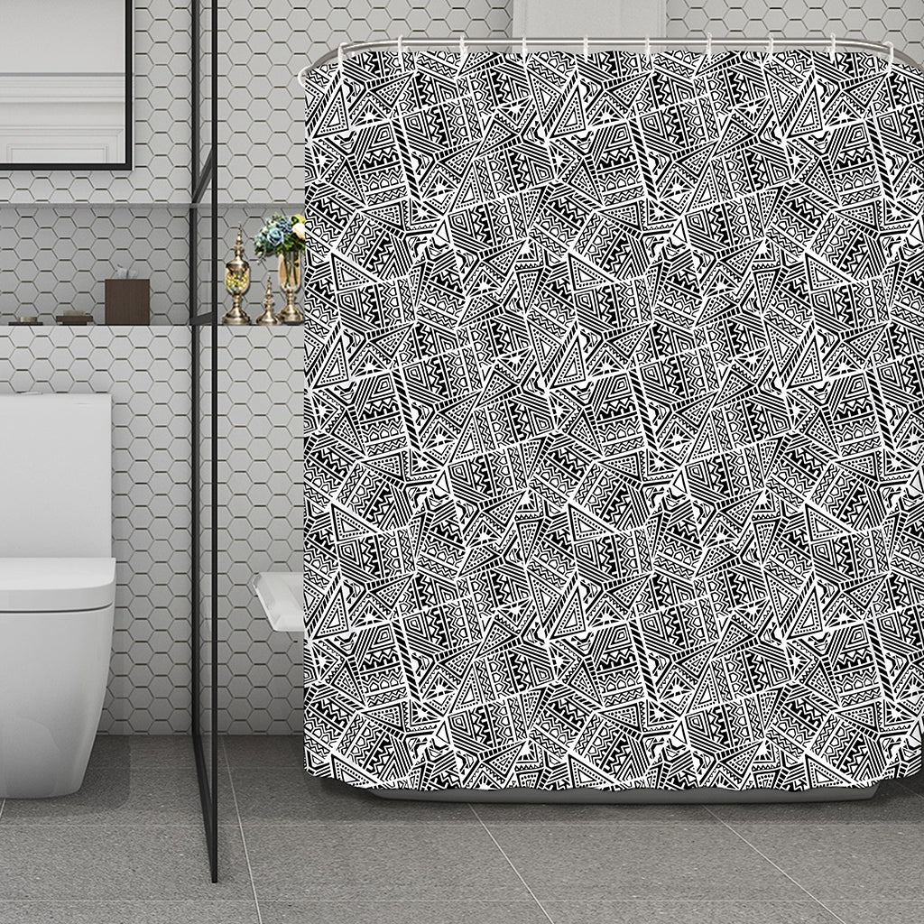 Ancient Aztec Tribal Pattern Print Polyester Shower Curtain