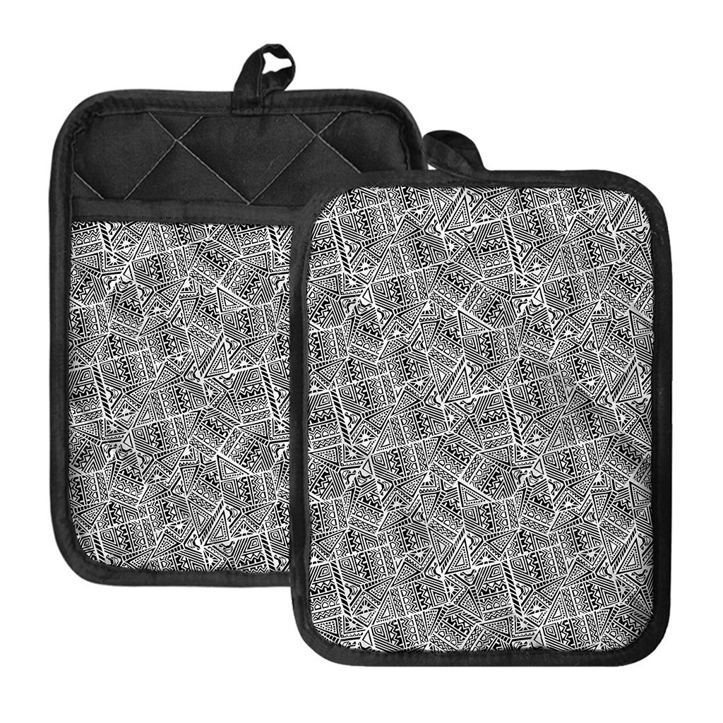 Ancient Aztec Tribal Pattern Print Pot Holders With Pocket