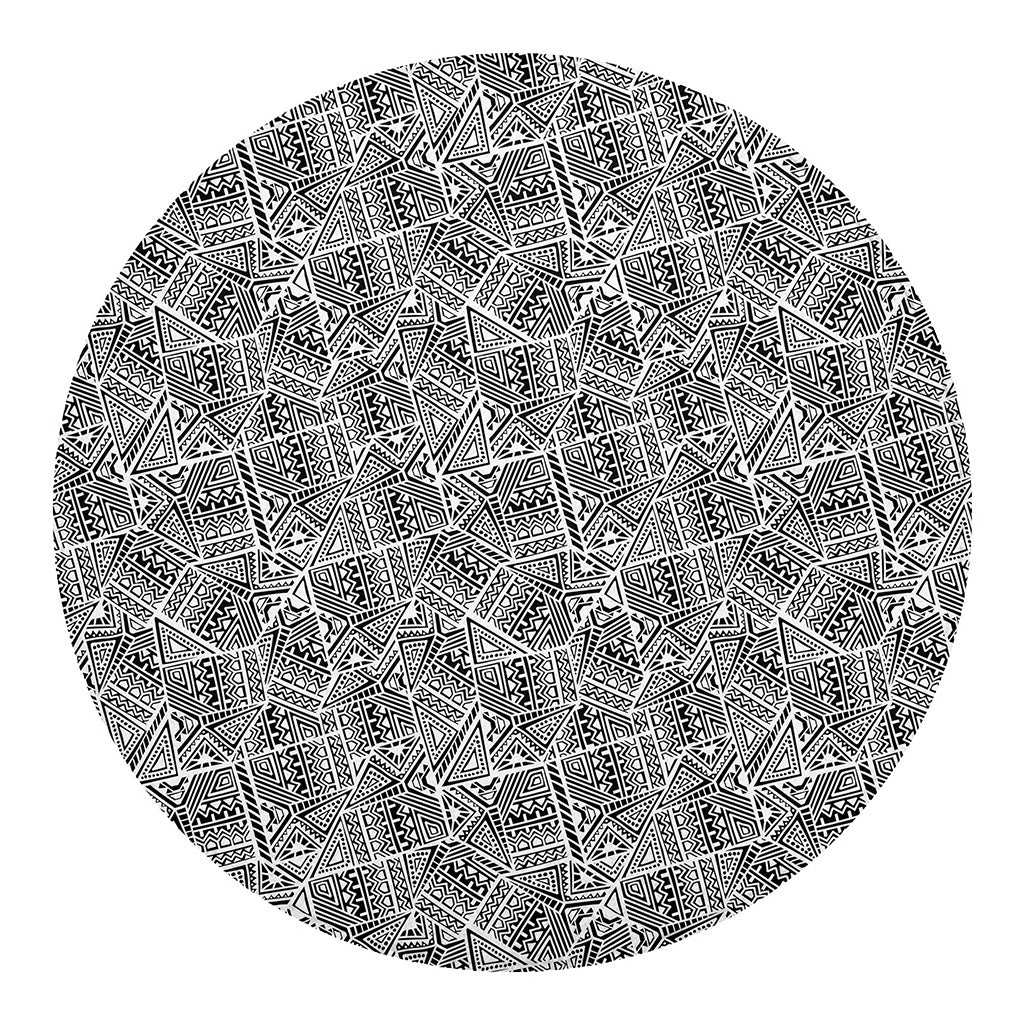 Ancient Aztec Tribal Pattern Print Round Blanket