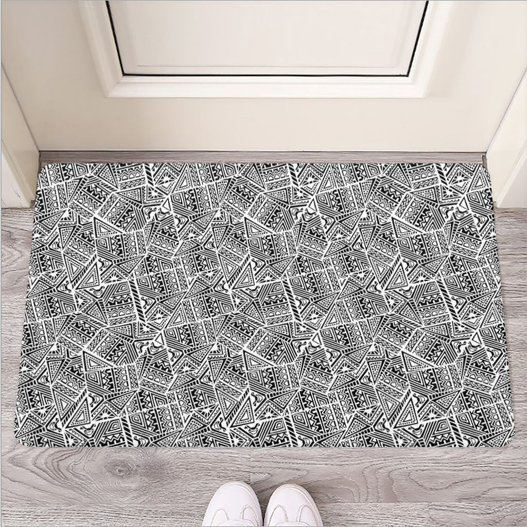 Ancient Aztec Tribal Pattern Print Rubber Doormat