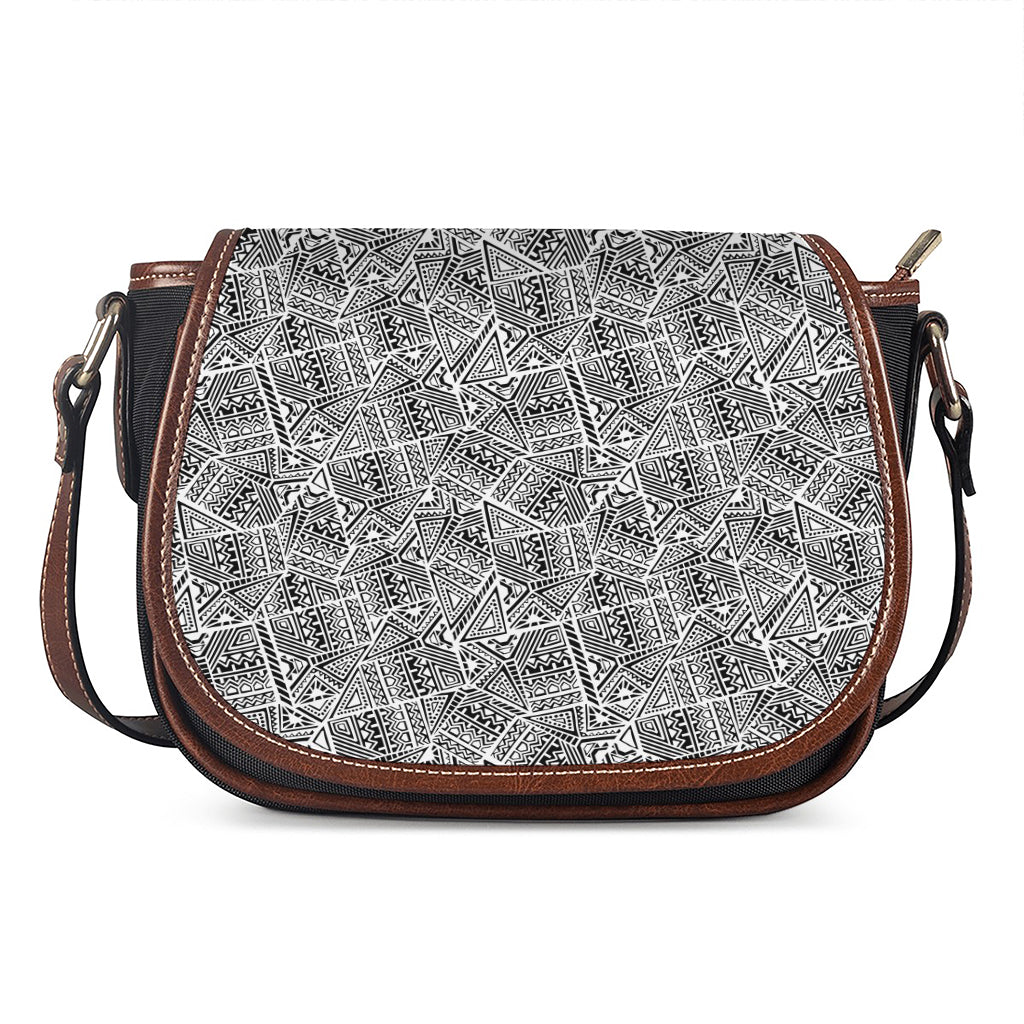 Ancient Aztec Tribal Pattern Print Saddle Bag